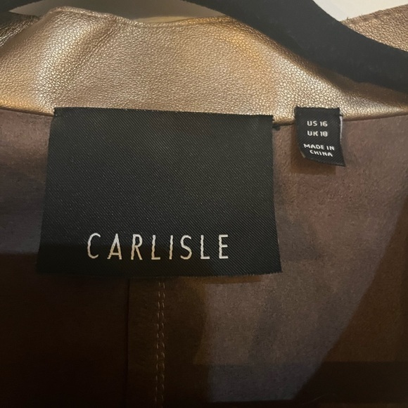 Gold leather vintage leather jacket size 16 - Picture 4 of 6